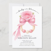 Baby in Bloom Rose Baby Shower Invitation 招待状 (正面)
