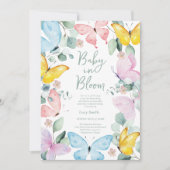 Baby in Bloom Sage Green Baby Shower Invitation 招待状 (正面)