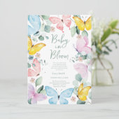 Baby in Bloom Sage Green Baby Shower Invitation 招待状 (スタンド正面)