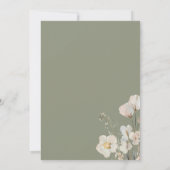 Baby In Bloom Sage Green Wildflower Baby Shower 招待状 (裏面)