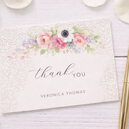 Baby in Bloom Sweet Floral Baby Shower サンキューカード