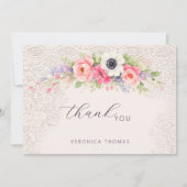 Baby in Bloom Sweet Floral Baby Shower サンキューカード (正面)
