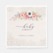 Baby in Bloom Sweet Floral Baby Shower スタンダードランチョンナプキン (正面)