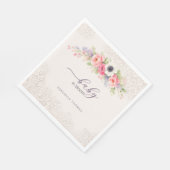 Baby in Bloom Sweet Floral Baby Shower スタンダードランチョンナプキン (角)