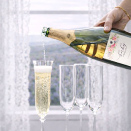 Baby in Bloom Sweet Floral Baby Shower スパークリングワインラベル