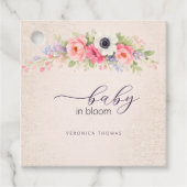 Baby in Bloom Sweet Floral Baby Shower フェイバータグ (正面)