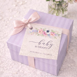 Baby in Bloom Sweet Floral Baby Shower フェイバータグ