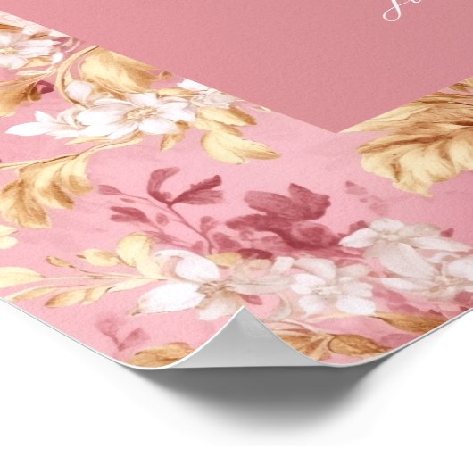 Baby In Bloom Teddy Bear Welcome ポスター (角)