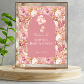 Baby In Bloom Teddy Bear Welcome ポスター