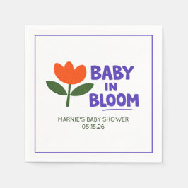 Baby in Bloom Tulip Trendy Modern Baby Shower スタンダードカクテルナプキン