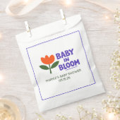 Baby in Bloom Tulip Trendy Modern Baby Shower フェイバーバッグ (クリップ留めされた状態)