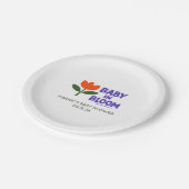 Baby in Bloom Tulip Trendy Modern Baby Shower ペーパープレート (アングル)