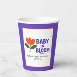 Baby in Bloom Tulip Trendy Modern Baby Shower 紙コップ
