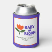 Baby in Bloom Tulip Trendy Modern Baby Shower 缶クーラー (缶正面)