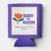Baby in Bloom Tulip Trendy Modern Baby Shower 缶クーラー (正面)