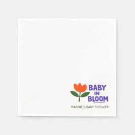 Baby in Bloom Tulip Trendy Modern Baby Shower Napk スタンダードカクテルナプキン