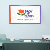 Baby in Bloom Tulip Trendy Modern Baby Shower Napk 横断幕 (トレードショー)