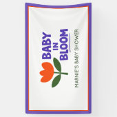 Baby in Bloom Tulip Trendy Modern Baby Shower Napk 横断幕 (縦)