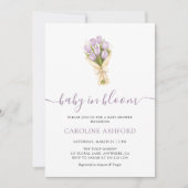 Baby In Bloom Tulips Girl Baby Shower 招待状 (正面)