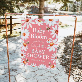 Baby in Bloom Watercolor Daisies & Bumblebee Poste ポスター