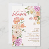 Baby in bloom watercolor floral baby shower 招待状 (正面)