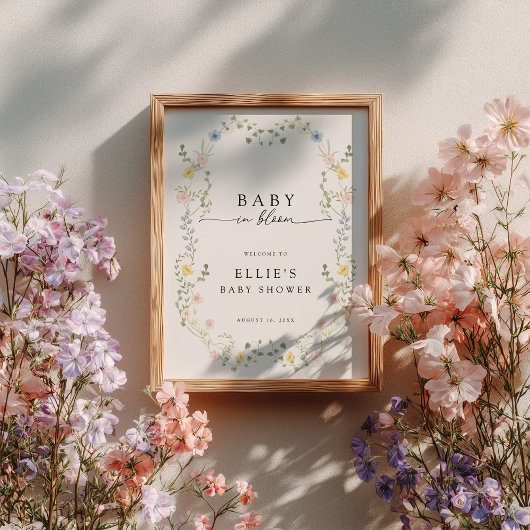 Baby In Bloom Welcome Poster Sign ポスター