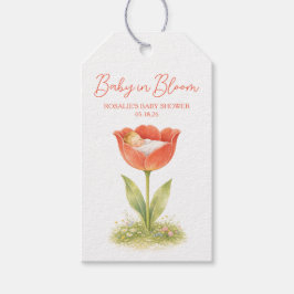 Baby in Bloom Whimsical Garden Boho Baby Shower ギフトタグ