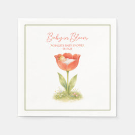 Baby in Bloom Whimsical Garden Boho Baby Shower スタンダードカクテルナプキン