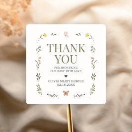 Baby in Bloom Wildflower Baby Shower スクエアシール