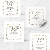 Baby in Bloom Wildflower Baby Shower スクエアシール