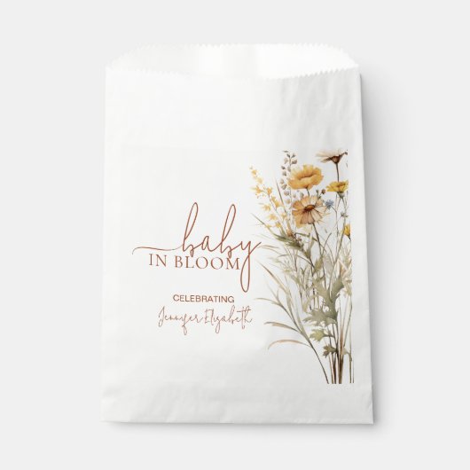 Baby in Bloom Wildflower Baby Shower フェイバーバッグ (正面)
