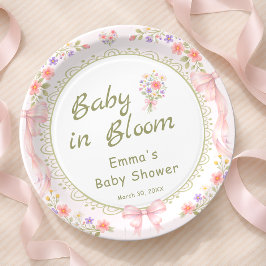 Baby in Bloom Wildflower Baby Shower ペーパープレート