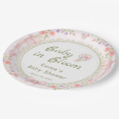 Baby in Bloom Wildflower Baby Shower ペーパープレート (アングル)