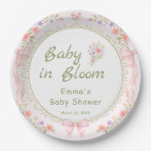 Baby in Bloom Wildflower Baby Shower ペーパープレート (正面)