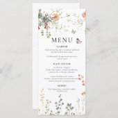 Baby in Bloom Wildflower Baby Shower メニュー (正面/裏面)