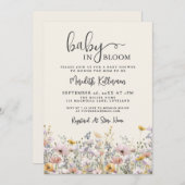 Baby In Bloom Wildflower Baby Shower 招待状 (正面/裏面)