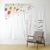 Baby In Bloom Wildflower Baby Shower Backdrop タペストリー (インサイチュ(横))