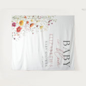 Baby In Bloom Wildflower Baby Shower Backdrop タペストリー (正面(横))