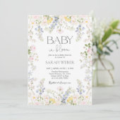 Baby in Bloom Wildflower Baby Shower Girl 招待状 (スタンド正面)