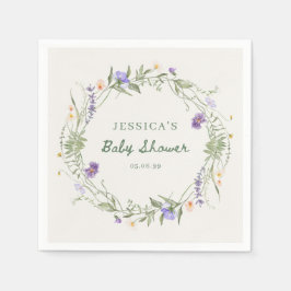 Baby in Bloom Wildflower Baby Shower Napkins スタンダードカクテルナプキン