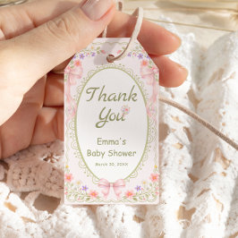 Baby in Bloom Wildflower Baby Shower Thank You ギフトタグ