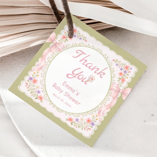 Baby in Bloom Wildflower Baby Shower Thank you フェイバータグ