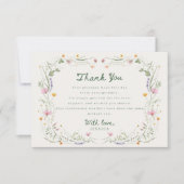 Baby in Bloom Wildflower Baby Shower Thank You Car 招待状 (正面)