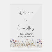 Baby In Bloom Wildflower Baby Shower Welcome アクリルサイン (正面)