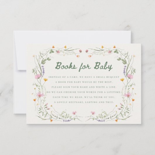 Baby in Bloom Wildflower Books for Baby Card 招待状 (正面)