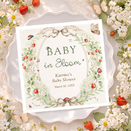 Baby in Bloom Wildflower Bow Baby Shower スタンダードカクテルナプキン