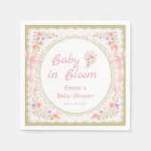 Baby in Bloom Wildflower Bow Baby Shower スタンダードカクテルナプキン (正面)