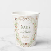 Baby in Bloom Wildflower Bow Baby Shower 紙コップ (裏面)