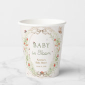 Baby in Bloom Wildflower Bow Baby Shower 紙コップ (正面)