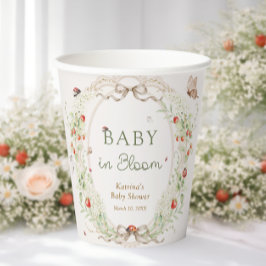 Baby in Bloom Wildflower Bow Baby Shower 紙コップ